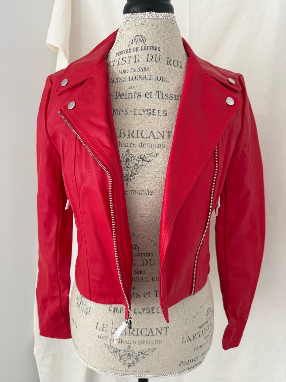 EXPRESS | Red Faux Leather Moto Jacket